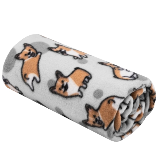 Ardesto Fleece blanket, 130x160cm, 100% polyester, corgi