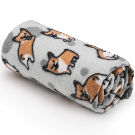 Ardesto Fleece blanket, 130x160cm, 100% polyester, corgi