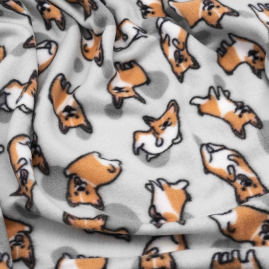 Ardesto Fleece blanket, 130x160cm, 100% polyester, corgi