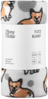 Ardesto Fleece blanket, 130x160cm, 100% polyester, corgi