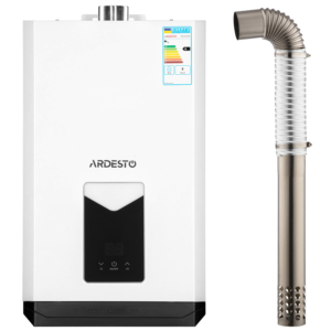 ARDESTO Газова колонка X3 10л/хв 20кВт турбована дисплей електророзпалювання з димоходом білий