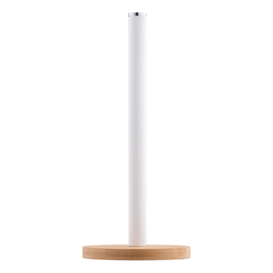 Ardesto Paper Towel Holder Midori 15х34cm, metal, bamboo, white