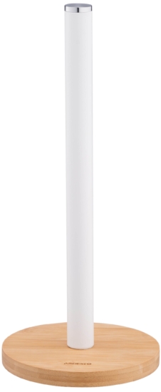 Ardesto Paper Towel Holder Midori 15х34cm, metal, bamboo, white