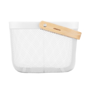Ardesto Basket with handle Midori 25х24.5х18cm, metal, wood, white