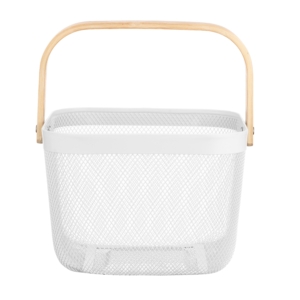 Ardesto Basket with handle Midori 25х24.5х18cm, metal, wood, white