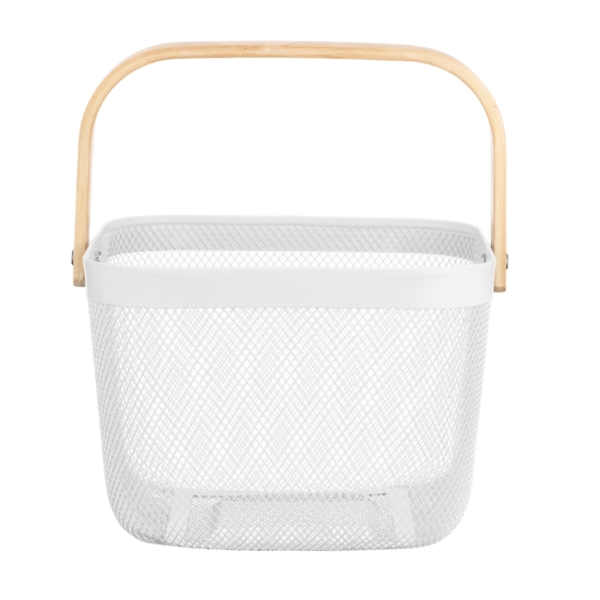 Ardesto Basket with handle Midori 25х24.5х18cm, metal, wood, white