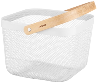 Ardesto Basket with handle Midori 25х24.5х18cm, metal, wood, white
