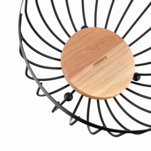 Корзина Ardesto Midori 25х25х13см, металл, дерево, черный