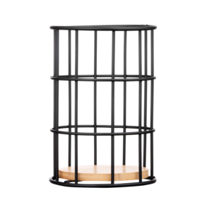 Подставка для столовых приборов Ardesto Midori 11х11х17см, металл, бамбук, черный