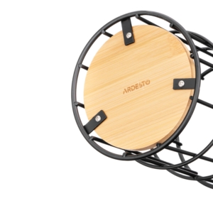 Подставка для столовых приборов Ardesto Midori 11х11х17см, металл, бамбук, черный