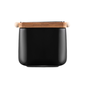 Сахарница Ardesto Midori 12х12х11см, 840мл, керамика, бамбук, черный