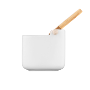 Ardesto Sugar bowl Midori 12х12х11cm, 840ml, ceramic, bamboo, white