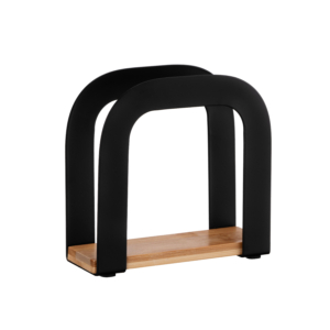 Ardesto Napkin holder Midori 12х4.5х12cm, metal, bamboo, black