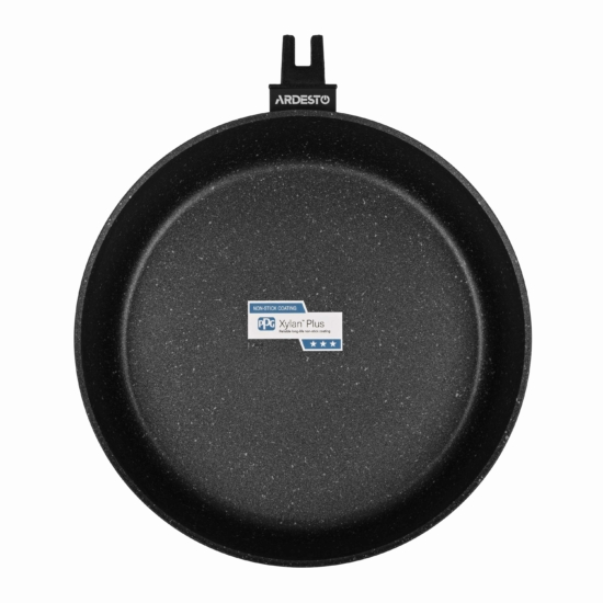 Сковорода глубокая со съемной ручкой Ardesto Gemini Bari, 26см, алюминий, черный