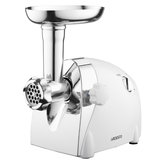 Meat grinder Ardesto, 2000W, prod.-1.9kg/min, 3 cutting plates+for sausag.plates, 3 vegetable slicer, plastik, black-silver