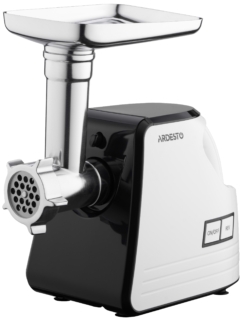 Meat grinder Ardesto, 2300W, prod.-2.2kg/min, 4 cutting plates+for sausag.plates, tomato juicer, plastik, white-black