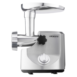М’ясорубка Ardesto, 3000Вт, продук.-2.6кг/хв, 4 решітки + для ковб., кеббе, 3 терки, метал, сріблястий