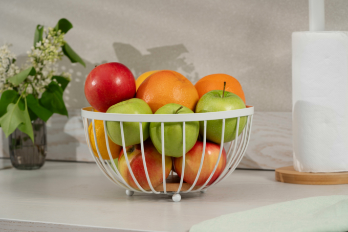 Корзина Ardesto Midori 25х25х13см, металл, дерево, белый