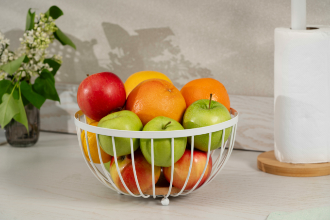 Корзина Ardesto Midori 25х25х13см, металл, дерево, белый