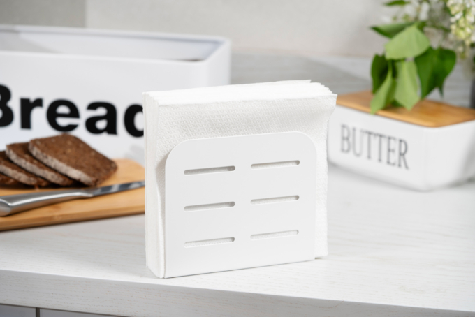 Ardesto Napkin holder Midori 15х4х12.5cm, metal, white