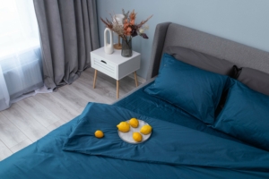 Flat sheet ARDESTO Mix&Match 240x260cm, 100% cotton, sateen, blue