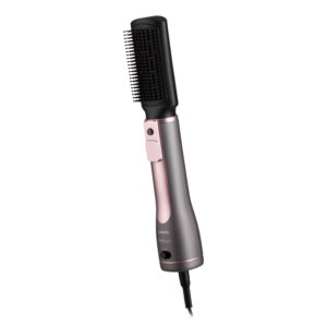 Фен-щітка Ardesto  Brush Pink Touch, 1200Вт, 2 швидкості, 2 темп. режими, LED-дисплей, функція іонізації , 4 насадки, сірий+ рожевий