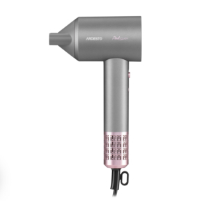 Фен Ardesto Pink Touch, 1600Вт, 2 скорости, 3 темп.режима, ионизация, диффузор, магнитные насадки, серый+розовый