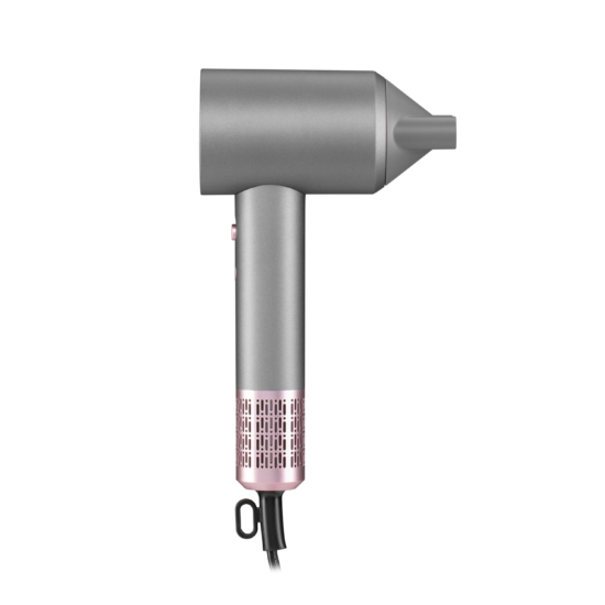 Фен Ardesto Pink Touch, 1600Вт, 2 скорости, 3 темп.режима, ионизация, диффузор, магнитные насадки, серый+розовый