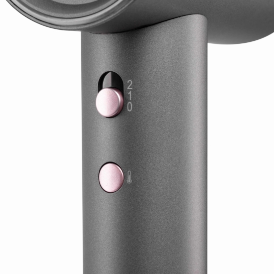 Фен Ardesto Pink Touch, 1600Вт, 2 скорости, 3 темп.режима, ионизация, диффузор, магнитные насадки, серый+розовый