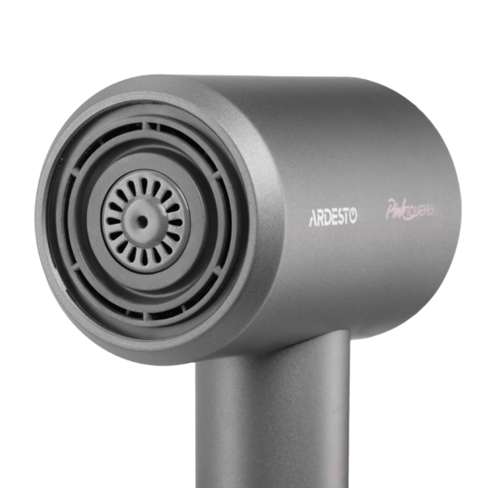 Фен Ardesto Pink Touch, 1600Вт, 2 скорости, 3 темп.режима, ионизация, диффузор, магнитные насадки, серый+розовый