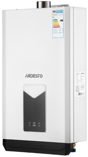 ARDESTO Газова колонка X3 10л/хв 20кВт турбована дисплей електророзпалювання з димоходом білий