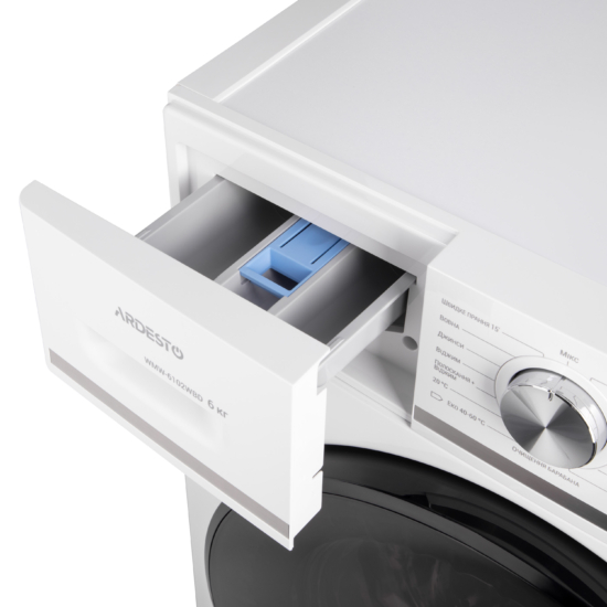 WM ARDESTO front load Black Mars, 6kg, 1200, A++, 45cm, display, steam, white