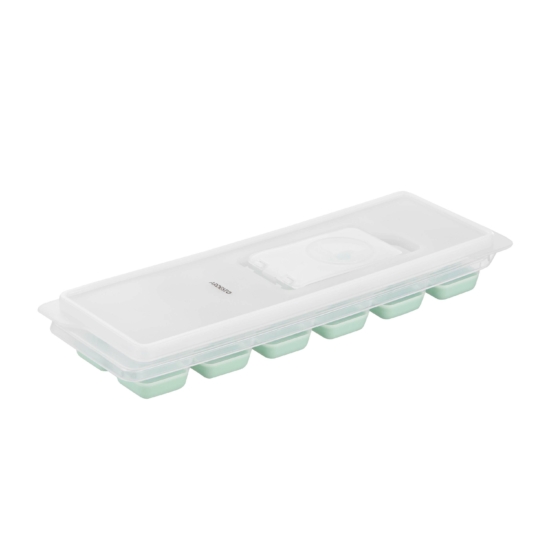 Форма для льда с крышкой Ardesto Fresh, 26х9.5х3.5см, силикон, пластик, зелений