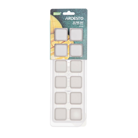 Форма для льоду з кришкою Ardesto Fresh, 26х9.5х3.5см, силікон, пластик, бежевий