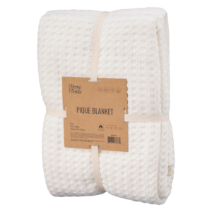 Ardesto Pique blanket 220x230cm, 100% cotton, ivory