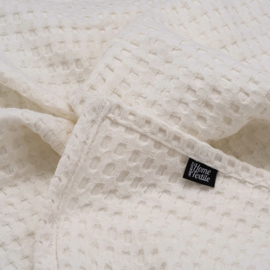 Ardesto Pique blanket 220x230cm, 100% cotton, ivory