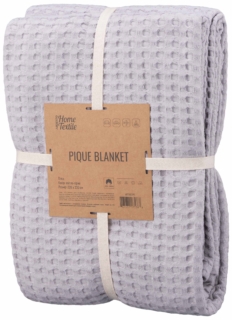 Ardesto Pique blanket 220x230cm, 100% cotton, light grey