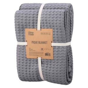 Ardesto Pique blanket 220x230cm, 100% cotton, grey