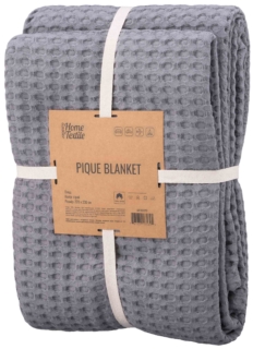 Ardesto Pique blanket 220x230cm, 100% cotton, grey
