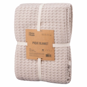 Ardesto Pique blanket 220x230cm, 100% cotton, beige