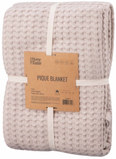Ardesto Pique blanket 220x230cm, 100% cotton, beige