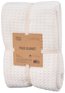 Ardesto Pique blanket 220x230cm, 100% cotton, ivory