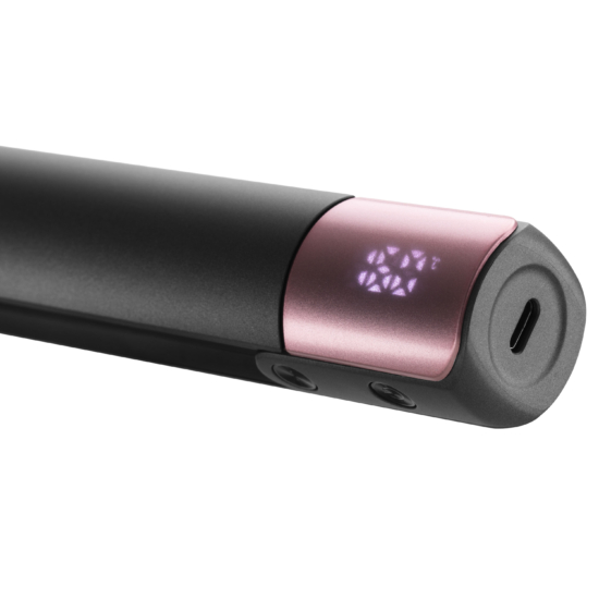 Выпрямитель Ardesto Pink Touch, аккумуляторный, 50Вт, 160-200C, дисплей, керамика, USB-C > USB-A, серый+розовый