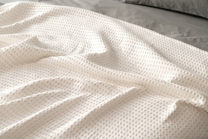 Ardesto Pique blanket 220x230cm, 100% cotton, ivory
