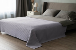Ardesto Pique blanket 220x230cm, 100% cotton, light grey
