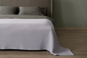 Ardesto Pique blanket 220x230cm, 100% cotton, light grey