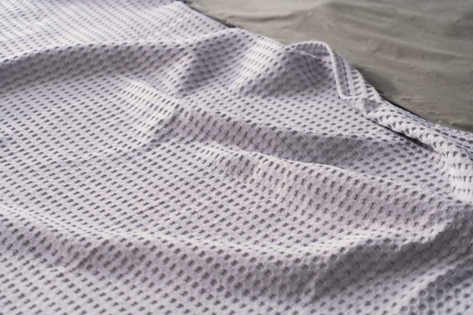 Ardesto Pique blanket 220x230cm, 100% cotton, light grey