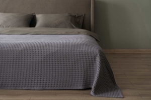 Ardesto Pique blanket 220x230cm, 100% cotton, grey