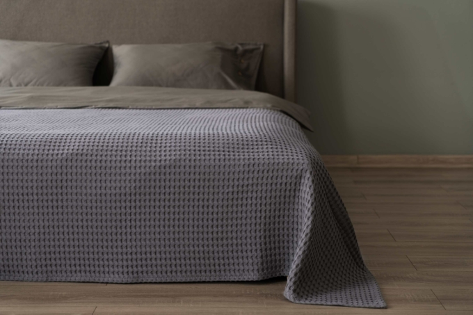 Ardesto Pique blanket 220x230cm, 100% cotton, grey