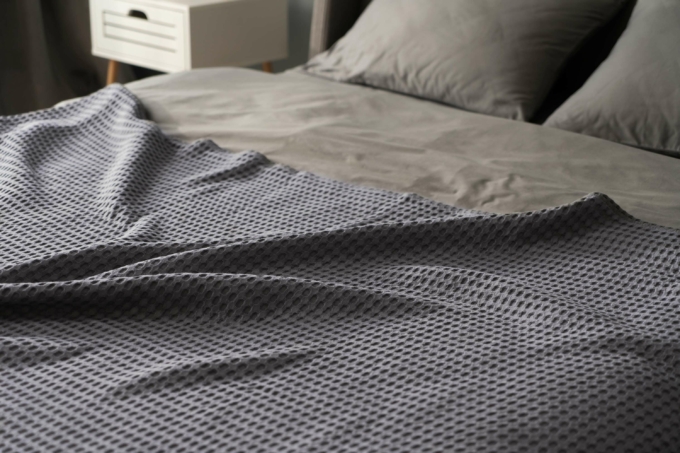 Ardesto Pique blanket 220x230cm, 100% cotton, grey